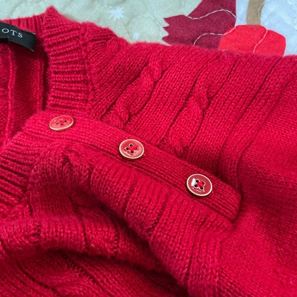 ๐ค Talbots Red Cable Knit Crewneck Sweater - XL - Picture 4 of 6